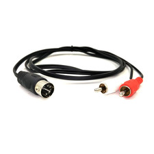 0.5M/1.6FT 5-Pin Din Male to 2-RCA Male Plug，Professional 5-Pin Midi to RCA Audi