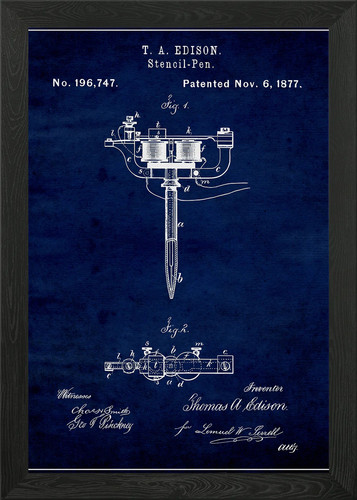 Tattoo machine 1877 framed - machine,
