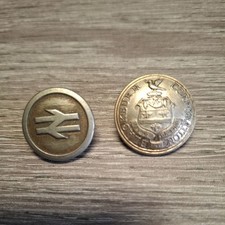 vintage RAILWAY BUTTONS x 2