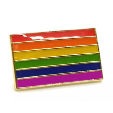 Rainbow Lapel Enamel Pin Badge Gay Pride Pride Rectangular Flag Gold Plated LGBT