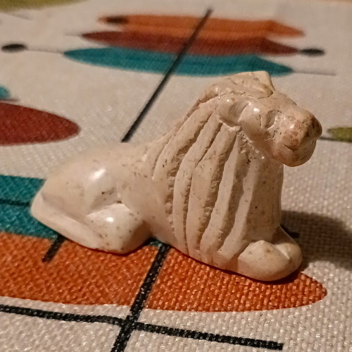 Carved sand stone lion - carved,