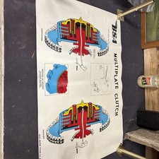 Rare dealer only bsa multiplate clutch work  shop poster 60,s   org 
