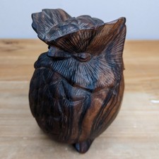 Vintage Hand Carved Wooden Owl