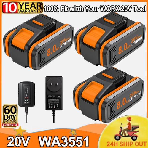 For worx 20v 0ah - 8.0ah, li-ion