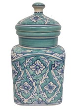 Handmade Teal Floral Ceramic