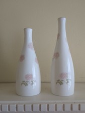 2× Royal Doulton Impressions Vases 20cms & 14cms Tall Approx 'Twilight Rose'