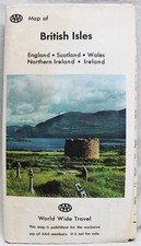 AAA BRITISH ISLES HIGHWAY ROAD MAP 1971 AMERICAN AUTOMOBILE ASSOCIATION