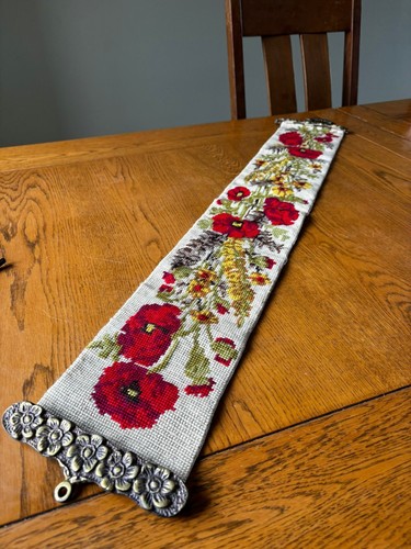 Vintage needlepoint bell pull - vintage,