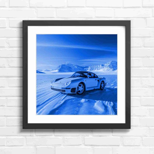 Yellow sports car snowy - yellow,