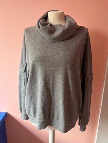 Women grey knit cowl - cowl, neck