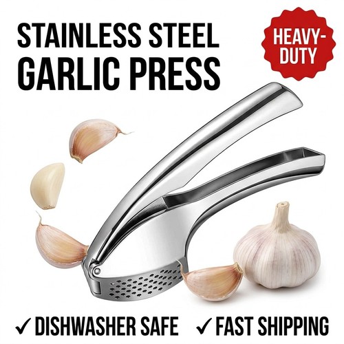 Garlic press stainless - press, steel