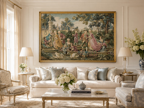 Huge dutch tapestry framed - dutch,