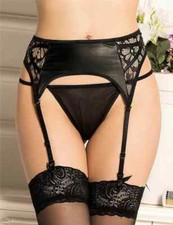 Sexy Black Wet Look & Lace