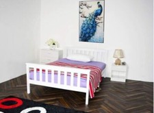 White 3Ft 4Ft Pine Wood Bed