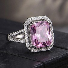 6Ct Radiant Cut Natural Pink