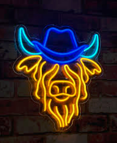 Highland cow neon sign - highland, for