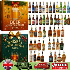 Whiskey/Beer Advent Calendar 2025, 24 Days Unique Xmas Christmas Countdown Gift