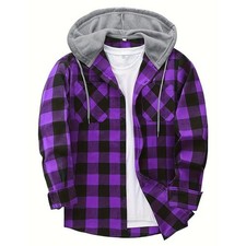 Plaid Shirt Coat For Men Long