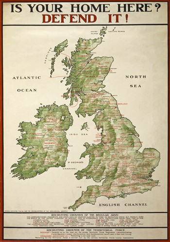 Wa35 vintage wwi britain - britain, map
