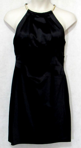 Eliza black satin halter - eliza,