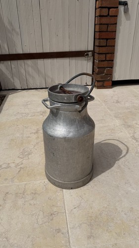 Vintage aluminium milk churn - milk,