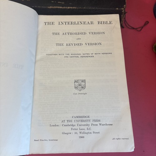 Antique 1906 interlinear bible - 1906,