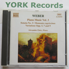 WEBER - Piano Music Volume 3 ALEXANDER PALEY - Excellent Condition CD Naxos
