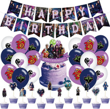 Descendants Birthday Party Decoration Set with Happy Birthday Banner for Kids