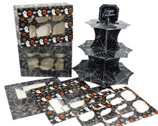 Halloween Printed Cupcake Stand 35cm & Boxes Party Decorations Cake Dessert 