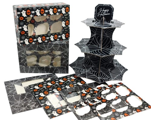 Halloween printed cupcake - halloween,
