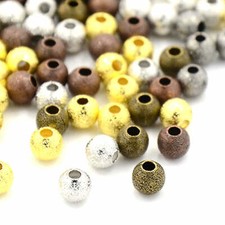 Stardust Metal Brass 100pcs Mixed 4mm Spacer Beads Round Perfect Fillers Small