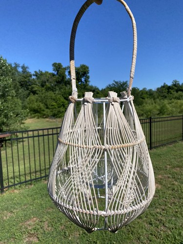 Boho wicker bamboo pillar - bamboo,