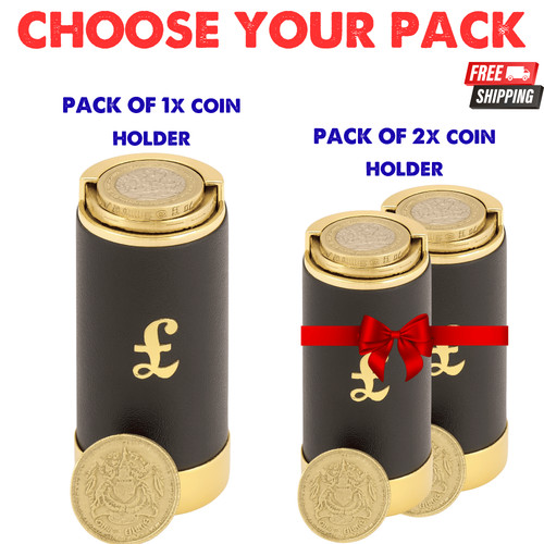 Premium leather pound coin - leather, £1