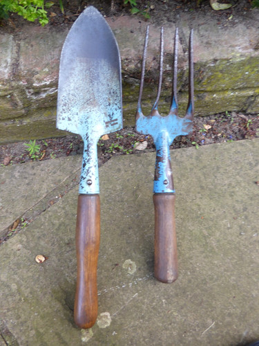 Vintage garden hand fork - garden, &