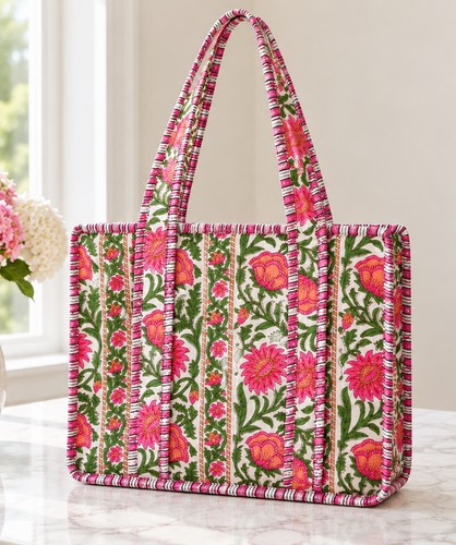 Pink floral mini tote bag - tote,