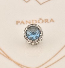 New 100% Genuine Authentic Pandora Sky Blue Radiant Hearts Charm 791725NBS