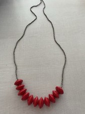 Used Ladies Necklaces X3 All Good Condition , Red X1, Black X1 Grey X1
