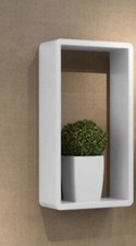 Set Of 3 White Cube Shelves 