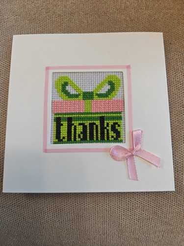 Handmade cross stitch - cross, card