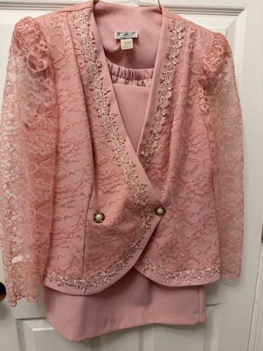 Vintage 80s pink lace - pink,