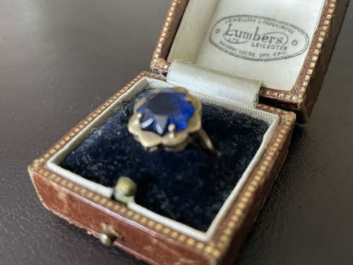 Antique 9ct gold sapphire ring - antique,
