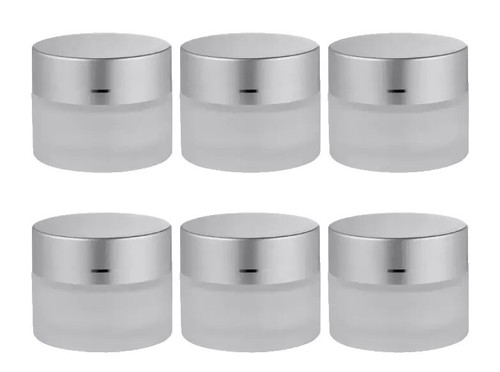 Frosted glass jars - with, lids