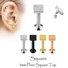 Tragus Cartilage Earring Helix Upper Ear Stud Internal Threaded Flat Back Labret