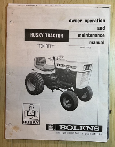 Bolens husky tractor ten - bolens, ten-fifty