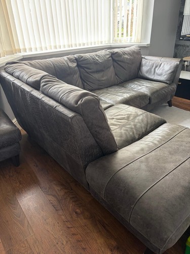 Dfs grey leather corner - grey,