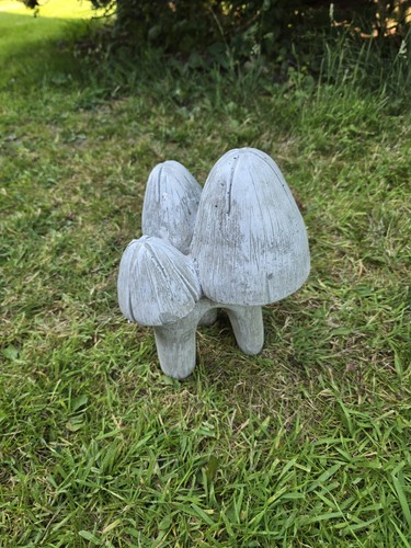 Mushroom trio stone garden - stone,