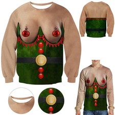 Ugly Christmas Jumper Sweater Women Mens Funny 2D Print Sweatshirt Xmas Pullover