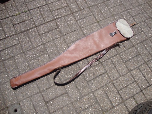 Tan simulated leather gun - simulated,