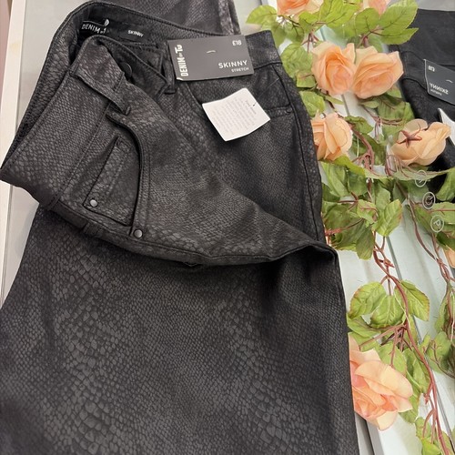 Black coated skinny jeans - black,