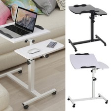 Rolling Laptop Desk Table Angle & Height Adjustable Cart Computer Lap Bed Table